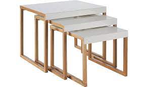 With one table stored under the other, these tables give you the surface space you need, especially when you have guests over. Buy Habitat Kilo Metal Nest Of 3 Tables White Nest Of Tables Argos