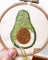 All popular formats for home embroidery machines. Avocado Brooch For You By Uniqknot Sewing Embroidery Designs Hand Embroidery Stitches Simple Embroidery