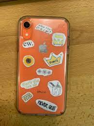 Coral Iphone Case With Stickers Tumblr Phone Case Phone Case Accessories Apple Phone Case