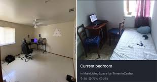 Therefore, designing a bedroom equals to personalizing a private layout that acts not only as a place of comfort but also functional. 11 Pathetic Rooms And Homes Found On R Malelivingspaces Wtf Gallery