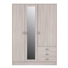 Découvrez nos réductions sur l'offre meubles sur cdiscount. Jupiter Armoire 3 Portes Battantes 3 Tiroirs Decor Acacia Clair Et Blanc L 145 Cm Cdiscount Maison