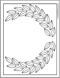 Coloring book pages designed to inspire creativity! Leaf Geometric Coloring Pages Laurel Wreath