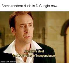 Nicolas Cage Steal Declaration Of Independence Capitol Protests Meme Funny Catchymemes People on the internet started noticing how.parental the two looked on. nicolas cage steal declaration of