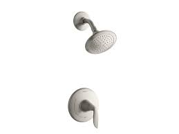 Kohler Ts5320 4 Bn Refinia R Rite Temp R Shower Valve Trim With Lever Handle And 2 5 Gpm Showerhead Vibrant Brushed Nickel C Shower Valve Shower Heads Gpm