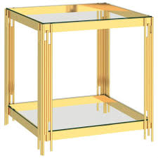 Modway gridiron stainless steel coffee table with tempered glass top visit the modway store. Coffee Table Gold 55x55x55 Cm Stainless Steel And Glass