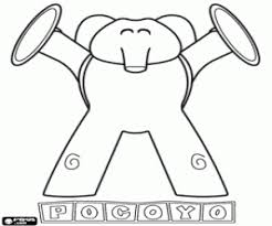 Pocoyo and his friends playing; Elly The Elephant Playing The Cymbals Coloring Page Printable Game Coloring Pages Elephants Playing Coloring Pictures