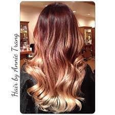 Shareig Dark Red Mix With Blonde Ombre Ombrehighlights Highlights Annietrangstylist Kallistosalon Rosegold Balayage Hair Red Blonde Hair Balayage Hair