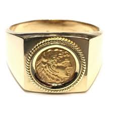 Χρυσό Αντρικό δαχτυλίδι με Μ. Αλέξανδρο | ΜΕΓΓΟΣ ΚΟΣΜΗΜΑ