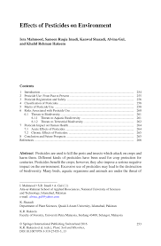10 impacts of pesticides  pesticide resistance. Pdf Effects Of Pesticides On Environment