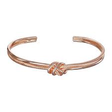 Lc Lauren Conrad Rose Gold Tone Multi Texture Knot Cuff Bracelet