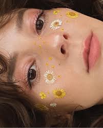 Permanent Vacation On Instagram Pressed Flower Freckles Fiction Mood In 2020 Flower Makeup Face Art Makeup Creative Eye Makeup