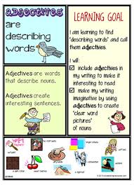 Parts Of Speech Adjective Chart Describing Words Parts Of Speech Writing Outline