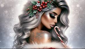 beautiful two candy canes ladies dancing