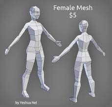I uploaded the reference images to my patreon account and you can download it from there for free. Low Poly Female Model Royalty Free 3d Model Preview No 1 Low Poly Models Low Poly Character Low Poly