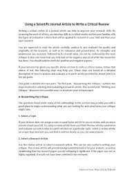 When writing your critique paper, you should make a critical evaluation of the research article you have read and use the evidence collected now, as you know how to write this type of assignment step by step, we are going to share an example of journal article critique to help you grasp the idea. Using A Scientific Journal Article To Write A Critical Review Evaluation Truth