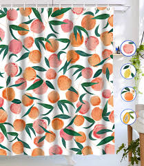 5 step spa bathroom (bathroom decor). Amazon Com Lifeel Peach Shower Curtains Allover Fruits Shower Curtain Cute Bright Colorful Design Waterproof Fabric Bathroom Shower Curtain Set With 12 Hooks Peachy Pink 72 72 Kitchen Dining