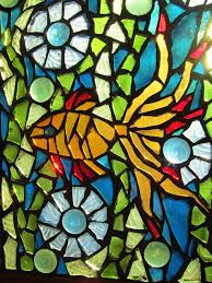 Mosaic Glass Art Windows Goldfish Mosaic Window Art By Waschbear On Etsy Mosaic Art Mosaic Pictures Window Art