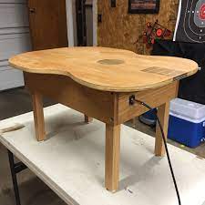 Maybe you would like to learn more about one of these? This Acoustic Guitar Shaped Coffee Table Handles 100 Watts Of Power Through A 12 Celestion Speaker Best Sounding Coffee Table E Coffee Table Table Home Decor