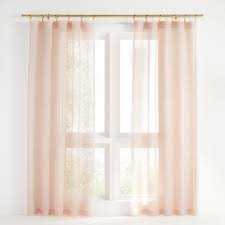 Linen Sheer Peach Curtain Panel 52 X108 Crate And Barrel In 2020 Peach Curtains Panel Curtains Light Airy Bedroom