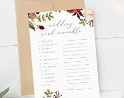 Related quizzes can be found here: Game Card Wedding Scramble Game Instant Download Peo008 Bachelorette Games Bridal Shower Games Hens Night Scrabble Brunch Game Paper Party Supplies Invitations Announcements Vadel Com