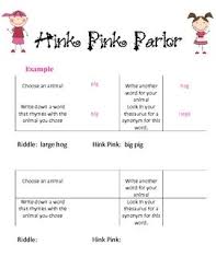 1 hinky pinky riddles free pdf ebook download: Hink Pink Riddles Freewriting Word Families Language Arts Lessons
