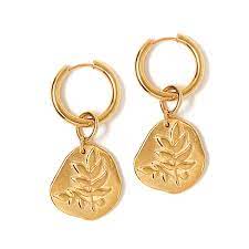 Tess Tricia Luxe Large Hoop Frond Earring Gold Garmentory