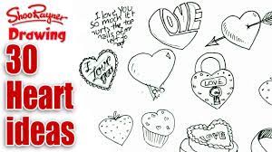 How To Draw 30 Different Valentines Hearts Coloring Drawing Drawings Valentine Heart
