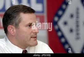 North Little Rock City Attorney Paul Suskie, who is also the Democratic  candidate for Arkansas attorney general, speaks with reporters about a  runoff in the attorney general race against Rep. Dustin McDaniel,