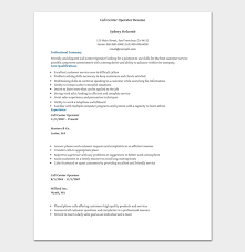 call center resume template free