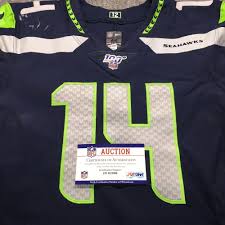 Not only will the crisp graphics help you celebrate the newest member of the seattle. Nfl Auction Sts Seahawks D K Metcalf Game Used Jersey Size 42 12 22 19