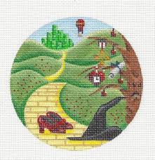 This pattern is no longer available, but pixelpower does have a similar design here. Sp Order Wizard Of Oz Yellow Brick Road Hp Needlepoint Ornament Rebecca Wood Plastic Canvas Patterns Needlepoint Ornaments Cross Stitch