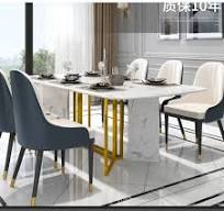 OEM/ODM Modern Design Extendable Marble Dining Table Set House Furniture  for Home Use