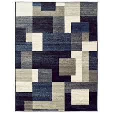 Black And Blue Area Rug Taira Block Blue Grey Area Rug Blue Gray Area Rug Area Rugs Grey Area Rug