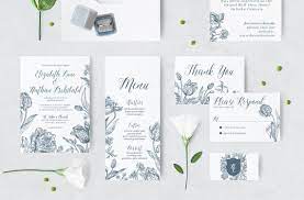 Dusty Blue Floral Wedding Invitation Suite Sketched Flowers Etsy Floral Wedding Invitation Suite Floral Wedding Invitations Invitation Printing