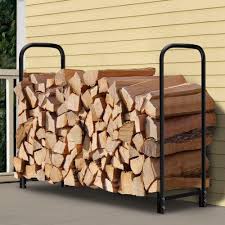 Wood Holder For Outside Outdoor Firewood Storage Rack 4ft Fireplace Log Holder Firewood Storage Wood Patio Firewood