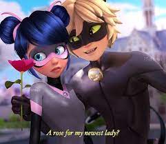 A Rose For My Newest Lady I Like To Imagine That Cat Noir Gives Marinette The Mouse Miraculous And Th Marinette Miraculous Miraculous Ladybug Funny