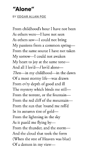 Alone by edgar allan poe. Alone By Edgar Allan Poe Pessimism