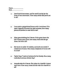 3rd Grade Winter Themed Multiplication Word Problems By Engaging Academics
