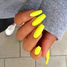 Professional acrylic nail powders for salon work and competition. Yellow Bright Long And Nails Image 6162541 On Favim Com