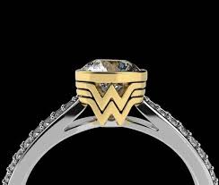 Modern Design Engagement Ring Inspired By The Superhero Geek Engagement Rings Batman Wonder Woman Superman Wonder Woman