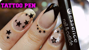 Here, we try out the look! Nail Tattoo Tutorial Nail And Cuticle Tattoo Pen Drugstore Youtube