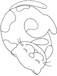 Cat aggravate by crying baby. Cartoon Cat Sleeping Coloring Home