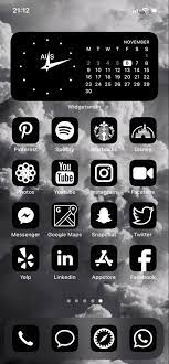 Ios 14 Dark Mode Theme Aesthetic App Icon Pack For Iphone 175 Black App Covers For Home Screen Change App Icon Iphone Design App Covers