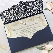 Um ihre ganz besonderen einladungen zur hochzeit zu gestalten, stehen ihnen sechs hochwertige papiersorten zur verfügung. Einladungskarten Hochzeit Geburtstag Kinder Hochzeit Einladungskarten Set Taufe Lasercut Einladungskarten Diy Set Marineblau Mit Kuvert Gold Foil Muster Vorgedrucktes Sample Amazon De Handmade