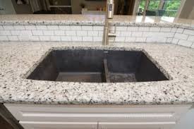Black And White Speckled Granite Countertops Black Speckled White Granite With Contrasting Blanco Silgranit Anthracite Black Kitchen Sink Granite Countertops White Granite Countertops