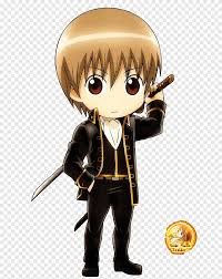 Chibi is a style in which persons from famous anime, comics, games and other mass culture products are drawn in exaggeratedly cute and childish form. Okita Sougo Gintoki Sakata Gin Tama Chibi Chibi Manga Chibi Png Pngegg