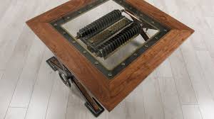 Concrete and brushed steel coffee table in the style of ilana goor. The Steampunk Coffee Table Steel Vintage