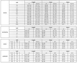 wakeboard size charts