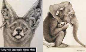 Animals are one of the most preferred subject matters in sketches. Funny And Surreal Pencil Drawings By Adonna Khare