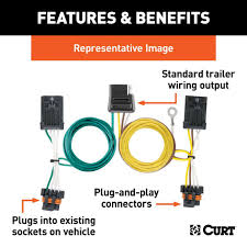 Refer to manufacturer installation instructions and spe. Custom Wiring Harness 4 Way Flat Output Sku 55356 For 33 56 By Curt Manufacturing